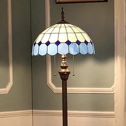 Tiffany style floor lamp blue Mediterranean modern lamp bedroom living room creative art floor lamp