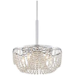 Arden Chrome Pendant Chandelier 18 1/2'' Wide Modern Clear K9 Crystal Strands 5-Light Fixture for Dining Room House Foyer Kitchen Island Entryway Bedroom - Vienna Full Spectrum