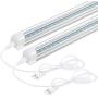 T8 LED Light Fixture -2FT 1680lm 14W Under Cabinet Lighting, 3000k Warm White Light, Ceiling and Utility Shop Light, Corded Electric with Built-in ON/Off Switch (Pack of 2)