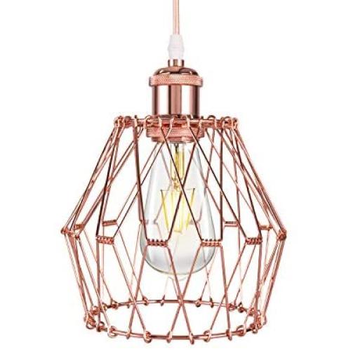 Xingoo Modern Pendant Lighting Industrial Hanging Light Fixture,Deformable Indoor Lighting Adjustable Ceiling Pendant Light for Kitchen Island Dining Room Bedroom Farmhouse Lighting,Rose Gold