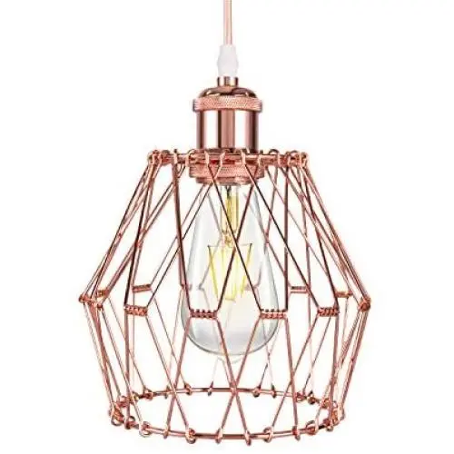 Xingoo Modern Pendant Lighting Industrial Hanging Light Fixture,Deformable Indoor Lighting Adjustable Ceiling Pendant Light for Kitchen Island Dining Room Bedroom Farmhouse Lighting,Rose Gold
