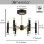 Joyxeon Modern 12-Light Black Chandelier, LED Pendant Lighting, Gothic Dining Room Chandeliers, Post Flush Mount Ceiling Light Fixture for Living Room Kitchen Bedroom Entryway, 3000K High Brightness