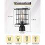 FEMILA Outdoor Post Light Fixture, Exterior Pole Lantern, Waterproof Matte Black Pillar Light with Clear Glass Shade, 4FY40P BK