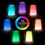 Table Lamp Touch Night Light - Portable Sensor Remote Control Bedside Lamps with Quick Rechargeable USB Dimmable Warm White Light 13 Colors RGB Table Lamp for Bedroom Living Room Office (White)