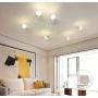 RUXUE Modern Ceiling Light 6 Heads Retro Metal White Chandeliers Light Fixtures for Kitchen Bedroom (6-Heads White)
