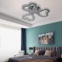 Modern Crystal Chandelier LED Ceiling Light 3-Heart Shape Chandelier Lighting Fixture Flush Mount Pendant Light for Bedroom Living Room Hallway Hobby,Cool White