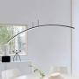 LAKIQ Modern Linear LED Hanging Chandelier Light Fixture Dining Room Ultra-Thin Acrylic LED Pendant Lighting for Kitchen Island Dining Table Living Room(Black,Warm Light)