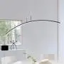LAKIQ Modern Linear LED Hanging Chandelier Light Fixture Dining Room Ultra-Thin Acrylic LED Pendant Lighting for Kitchen Island Dining Table Living Room(Black,Warm Light)