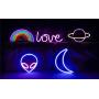 Neon Signs Lights for Wall Decor, USB or Battery Decorative Pink/Yellow Neon Sign LED Night Light for Bedroom, Valentines Day, Christmas, Living Room, Kids Room