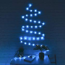Hopolon Outdoor Rope String Lights, 4.5V Safety UL Plug Powered Waterproof Tube Light with 100 LED, 33 feet 8 Modes Copper Fairy Lights for Garden Fence Patio Yard Wedding Christmas Hall (Blue)