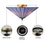 SUSUO Minimalist Blue Stained Glass Flush Mount Ceiling Fixture Art Deco Ceiling Light for Bedroom Dining Room Hallway Kitchen