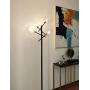 Dellemade Sputnik Chandelier Floor Lamp for Bedroom,4-Lights Clear Glass Shade Floor Light for Living Room,Black