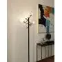 Dellemade Sputnik Chandelier Floor Lamp for Bedroom,4-Lights Clear Glass Shade Floor Light for Living Room,Black