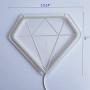 Divatla Unique Diamond White Neon Sign with 3D Art for Wall Decor, Upgrade White Neon Signs for Bedroom Decor, USB Cool Light Neon Sign for Wall décor, Light Dimmable Neon Sign.