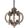 DOCHEER 10135 Rustic Wooden Chandelier Farmhouse 1-Light Wood Metal Chandeliers Retro Iron Ceiling Pendant Hanging Lamp Lighting Fixture for Dining Room, Bedroom, Living Room Lights