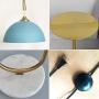Hsyile KU300240 Modern Standing Light for Bedroom & Living Room Floor Lamp with a Table,LED Floor Lamp for Reading - Brushed Brass Finish and Blue Lamp Shade - Bulb Included Hsyile KU300240 Modern Standing Light for Bedroom & Living Room Floor Lamp with a Table,LED Floor Lamp for Reading - Brushed Brass Finish and Blue Lamp Shade - Bulb Included