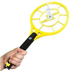 Beastron Bug Zapper Electric Fly 3000V USB Rechargeable, Mosquito Racquet Killer Racket with LED Light & 2 Layer Mesh (Large Size), yellow