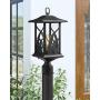 Beionxii Outdoor Post Lights | Exterior Pillar Lantern Pier Mount Lights with 3-Inch Base, Sand Textured Black Cast Aluminum with Clear Glass