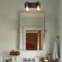 PUUPA 2 Lights Bathroom Vanity Light, Modern Industrial Black Wall Sconce for Bedroom Living Room Hallway Kitchen