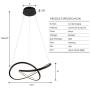 MADEM Modern LED Chandelier Chic Circular LED Pendant Light Adjustable Irregular Pendant Light Not Dimmable Contemporary Chandelier for Living Dining Room Kitchen Bedroom, Warm White 3000K, Black