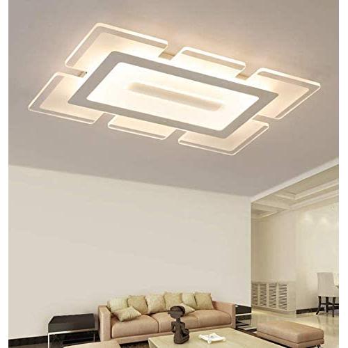 LITFAD Rectangular LED Flush Light Minimalist Acrylic Ultrathin Ceiling Lamp 35.5'' Length, Modern Pandent Light for Dinning Room Bedroom Living Room, Warm Light