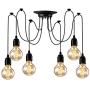 Asnxcju Industrial Pendant Lighting 6 Heads, Adjustable DIY Vintage Style Spider Semi Flush Mount Ceiling Light, Hanging Lamp Fixture for Dining Room Kitchen Bedroom