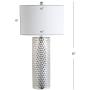 JONATHAN Y JYL1013A Isabella 30'' Glass LED Table Lamp Contemporary,Transitional,Modern,Glam for Bedroom, Living Room, Office, College Dorm, Coffee Table, Bookcase, Silver