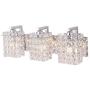 Wall Sconce with Crystal Drops,Polished Chrome Finish,Femony 3-Light Wall Light Fixtures for Living Room Bedroom,Hallway and Bathroom