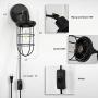 Farmhouse Industrial Plug-in Wall Sconces Rustic Wall Lamp Edison Vintage Wall Light Fixtures for Bedroom Bathroom Living Room Porch Headboard Kitchen (Set of 2)