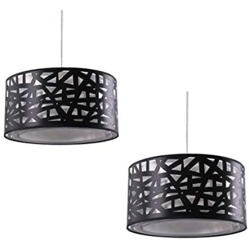 Lightinthebox Pendant Lights Modern Contemporary Hanging Lighting for Dining Room Kitchen Living Room Metal (Black) (2PC)