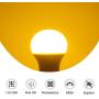 LOHAS Yellow LED Bug Light Bulb, Amber Yellow Bug Outdoor Porch Lights, A19 Dusk to Dawn Sensor Bug Light 40W Equivalent, E26 Security Auto On/Off LED Bulb, 500LM Yellow Bulbs for Bug Outdoor, 4Pack