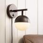 Luna Modern Wall Lamp Bronze Plug-in Light Fixture Frosted Glass Globe Shade for Bedroom Bedside Living Room Reading - 360 Lighting Luna Modern Wall Lamp Bronze Plug-in Light Fixture Frosted Glass Globe Shade for Bedroom Bedside Living Room Reading - 360 Lighting