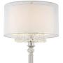 Lindy Modern Floor Lamp Polished Nickel Silver Organza White Linen Double Drum Shade Crystal Dangle for Living Room Reading Bedroom Office - Possini Euro Design Lindy Modern Floor Lamp Polished Nickel Silver Organza White Linen Double Drum Shade Crystal Dangle for Living Room Reading Bedroom Office - Possini Euro Design