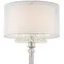 Lindy Modern Floor Lamp Polished Nickel Silver Organza White Linen Double Drum Shade Crystal Dangle for Living Room Reading Bedroom Office - Possini Euro Design