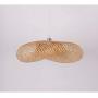 Pendant Lighting for Kitchen Island, XINDAR Modern Twist Hanging Light Kit Bamboo 1 Light Dining Room Pendant Lamp in Beige (23.5 inch)