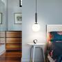 Modo Lighting Modern Pendant Lighting, Paking Finish with Globe Matte Glass Lampshade (Black)