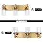 Wall Sconce Gold Bedroom，Bathroom Vanity Light Fixtures 3 Lights Contemporary Hallway Sconce Mid Century Modern Wall Lights for Bedroom Bathroom Kitchen Living Room