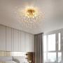 Garwarm Firework Chandeliers, 6-Lights Sputnik Ceiling Lamp Modern Semi Flush Mount Crystal Ceiling Lighting 24 Inch LED Ceiling Light Fixtures for Living Room Dining Room Gold, 4000K