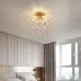 Garwarm Firework Chandeliers, 6-Lights Sputnik Ceiling Lamp Modern Semi Flush Mount Crystal Ceiling Lighting 24 Inch LED Ceiling Light Fixtures for Living Room Dining Room Gold, 4000K