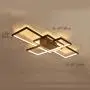 LED Modern Ceiling Light Flush Mount Square Living Room Lamp Dimmable with Remote Control Acrylic-Shade Chandelier Pendant Lighting for Dining Room Bedroom Bathroom Kitchen Fixture (Black)