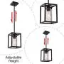 VINLUZ 1 Light Mini Classic Black Farmhouse Glass Pendant Lighting Metal Hanging Fixture with Clear Glass Shade for Entryway Dining Room Kitchen Foyer Corrider