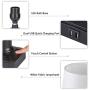 Touch Control 3-Way Dimmable Table Lamp with 2 Fast USB Charging Ports, Resin Heavy-Duty Nightstand Desk Lamp for Bedroom, Guest Room, Bedside and Living Room (LED Bulb Included) (Black)