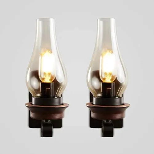 LightInTheBox Retro Rustic Nordic Glass Wall Lamp Bedroom Bedside Wall Sconce Vintage Industrial Wall Light Fixtures (2 pcs)
