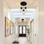 bgLight Farmhouse Semi Flush Mount Mason Jar Glass Lights, 3 Lights Oil Rubbed Ceiling Fixture Cluster Pendant Light for Kitchen Island Living Room Dining Room Bedroom, Black