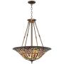 Vineyard Bronze Pendant Chandelier 24 1/2'' Wide Tiffany Style Art Glass Shade 4-Light Fixture for Dining Room House Foyer Kitchen Island Entryway Bedroom Living Room - Robert Louis Tiffany