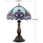 Tiffany Style Lamp Table Reading Light Stained Glass Green Liaison Shade W12H18 Inch S160G WERFACTORY LAMPS Parent Friend Kid Lover Living Room Bedroom Study Coffee Bar Bedside Antique Art Crafts Gift