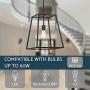 Kira Home Boston 16'' 1-Light Modern Farmhouse Lantern Pendant Light, Adjustable Industrial Hall Chandelier, Black Finish for Dining Room, Kitchen Island and Foyer