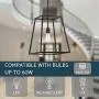 Kira Home Boston 16'' 1-Light Modern Farmhouse Lantern Pendant Light, Adjustable Industrial Hall Chandelier, Black Finish for Dining Room, Kitchen Island and Foyer