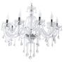 Ridgeyard Clear K9 Crystal 10 Lights Modern Luxurious Chandelier Candle Pendant Lamp Ceiling Living Room Lighting for Dining Living Room Bedroom Hallway Entry 25.6 x 35.4 Inch Gift Idea (Transparent)