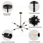 8-Lights Sputnik Chandeliers，Modern Ceiling Light Fixture，Black Chandelier for Living Room Kitchen Island Dining Room Bedroom Farmhouse